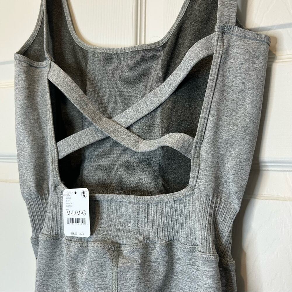 Free People Movement Good Karma Onesie Gray One Piece Jumpsuit Athletic Fitness - Picture 3 of 7